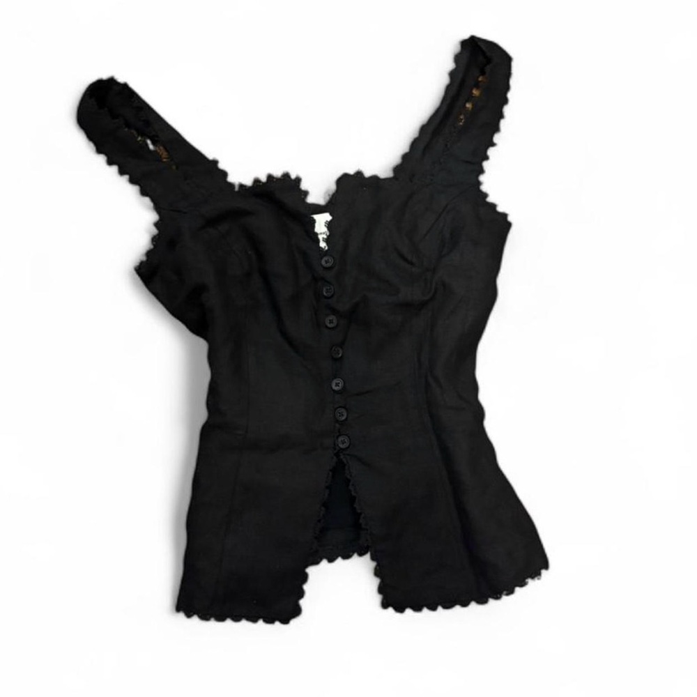 Reformation Button-Front Corset Top